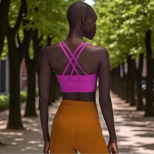 Lululemon Energy Longline Bra Ribbed Luxtreme B–D Cups in Vivid Plum Sz 12